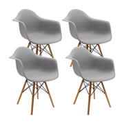 Set x 4 Sillas DKR Con Brazos Grises DROPSHI