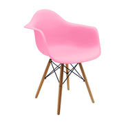 Silla DKR Con Brazos Tipo Eames Rosada BoxBit