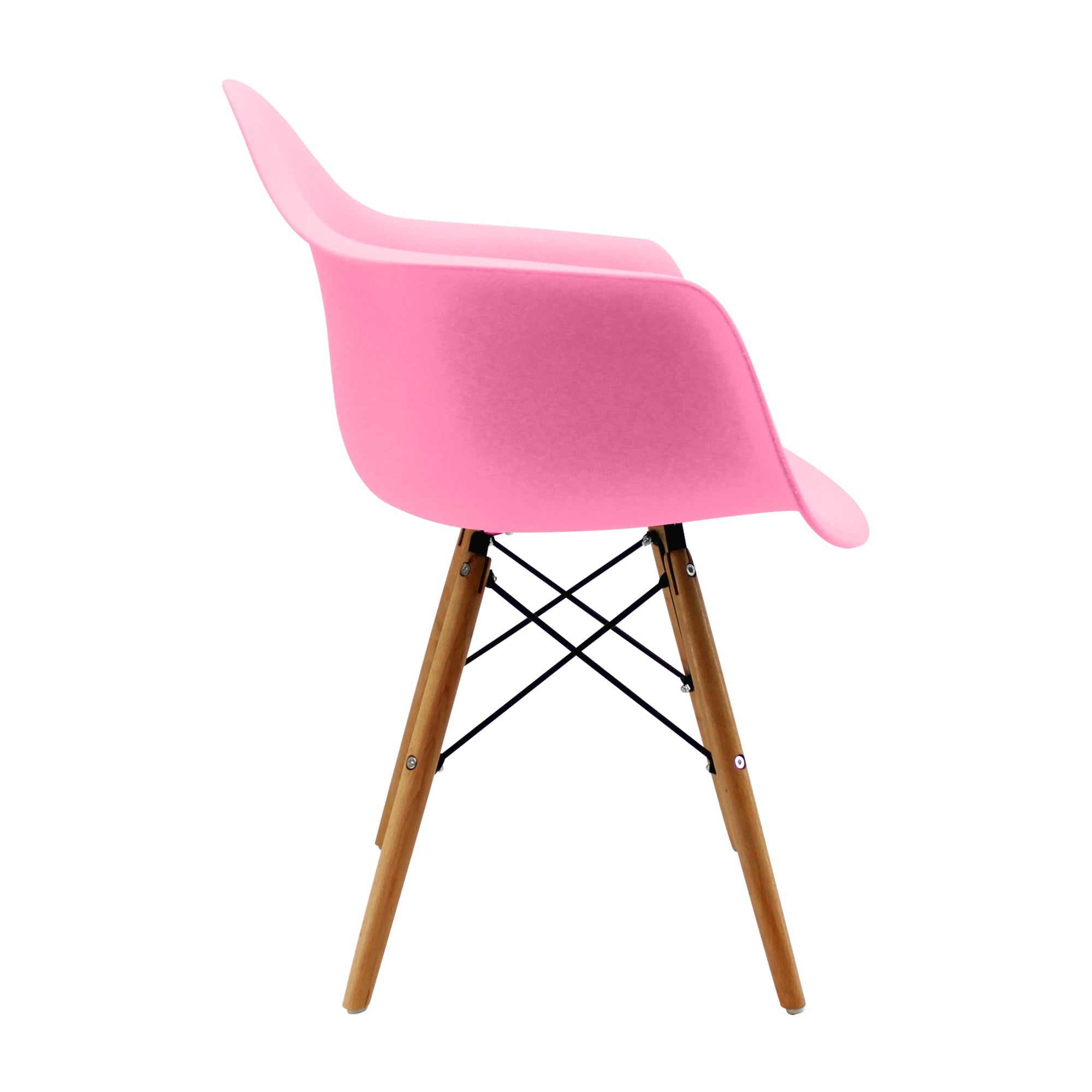 Silla DKR Con Brazos Tipo Eames Rosada BoxBit
