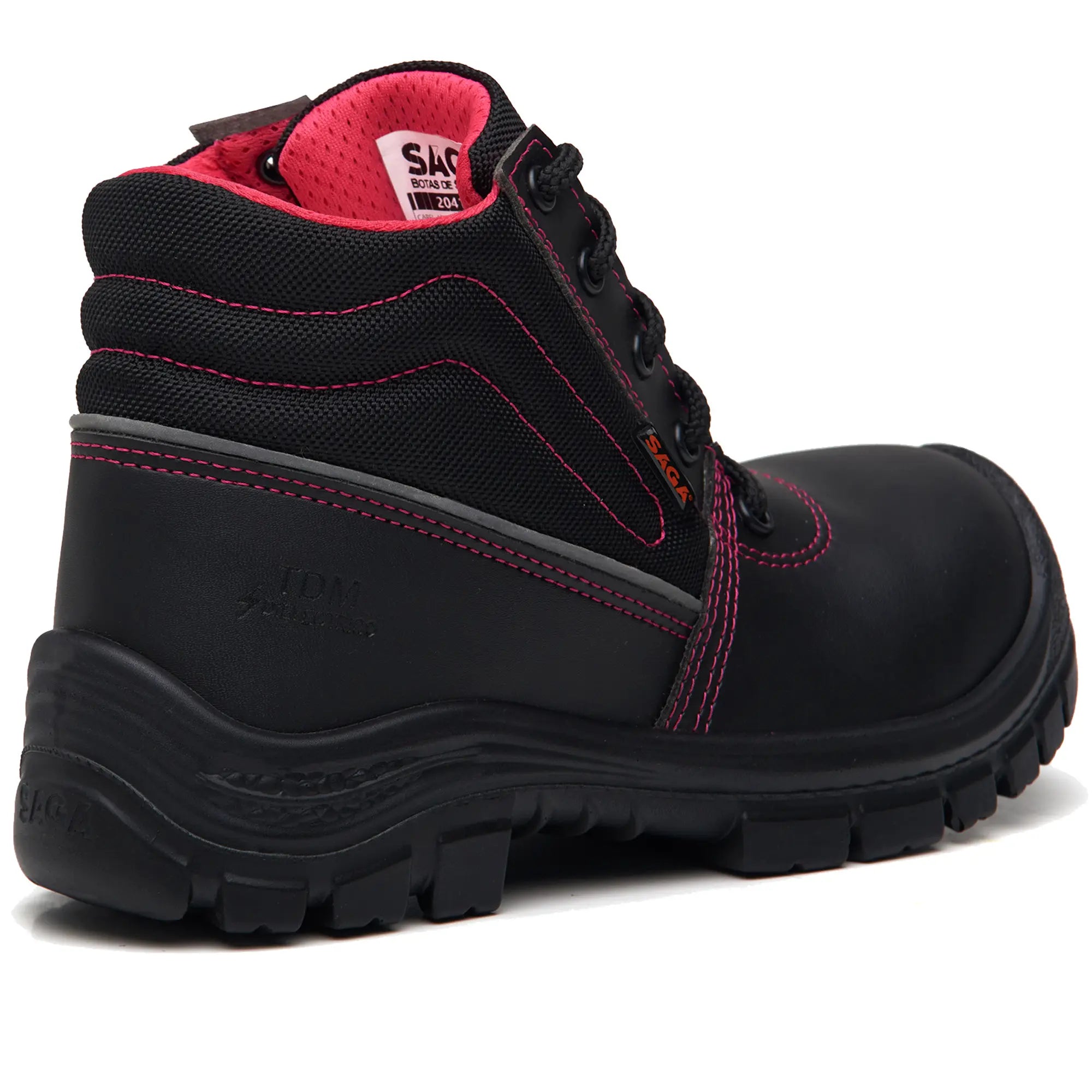 Bota de Seguridad SAGA Operador Mujer Ref. 2041WE Negro/Fucsia