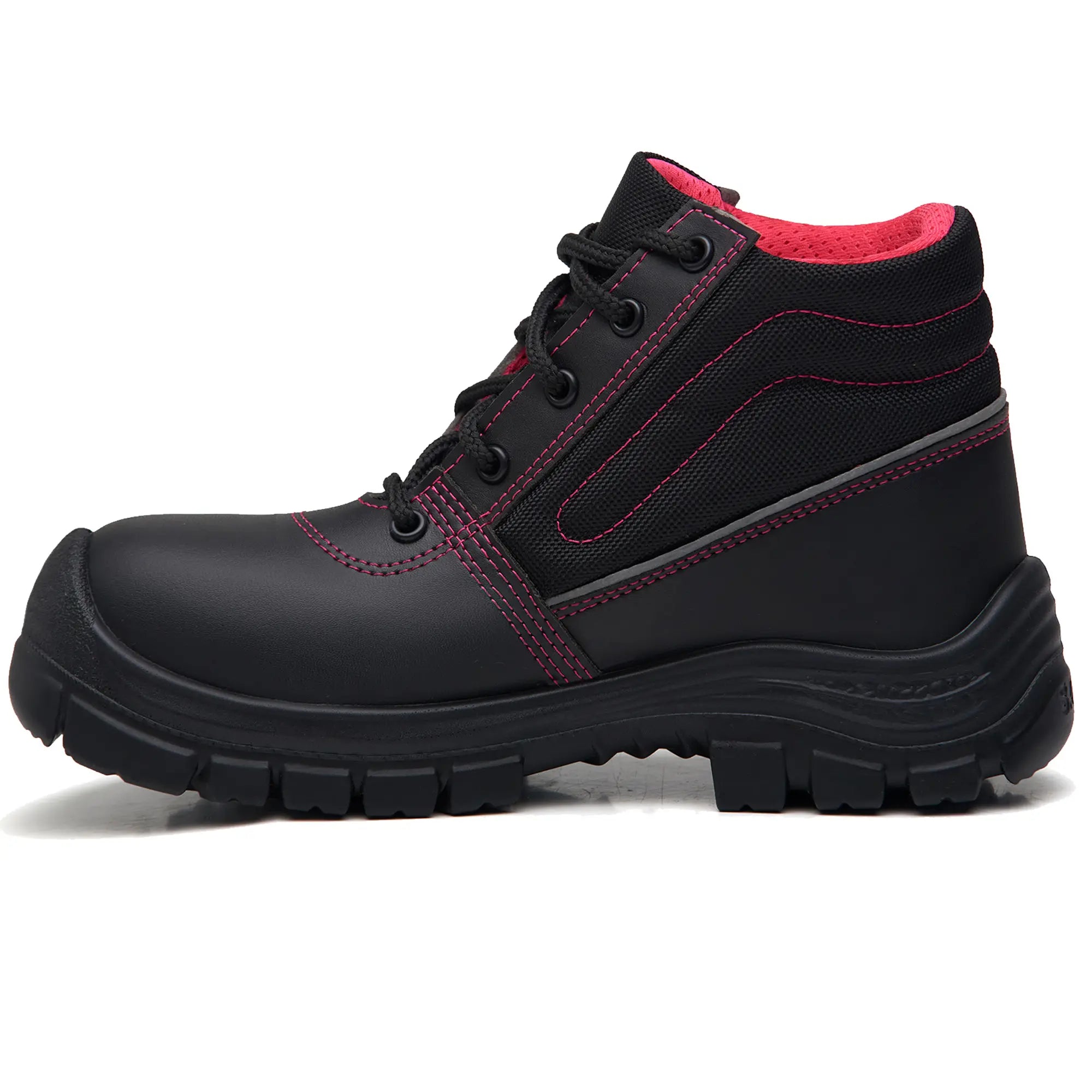 Bota de Seguridad SAGA Operador Mujer Ref. 2041WE Negro/Fucsia