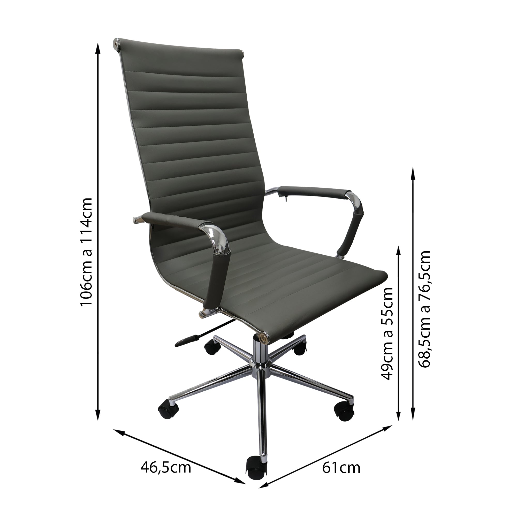 Silla de oficina ESTERILLA Alta Gris DROPSHI